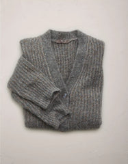 AE77 Shaker Stitch Cardigan Sweater