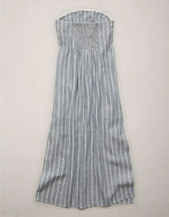 AE77 Premium Strapless Linen Midi Dress