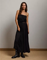 AE77 Lace Ruffle Maxi Dress