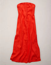 AE77 Strapless Linen Midi Dress