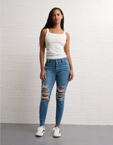 AE Next Level Curvy Ripped High-Waisted Jegging