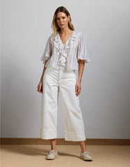 AE77 Premium Wide Crop Cuff Jean