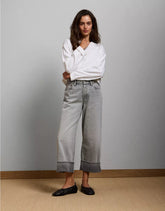 AE77 Premium Wide Crop Cuff Jean