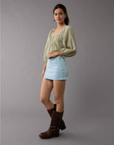 AE Next Level Low-Rise Denim Micro Skort