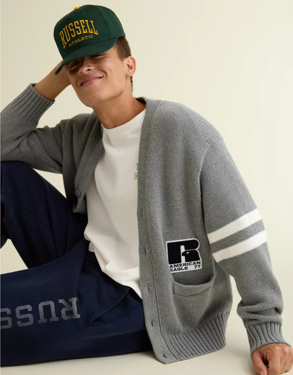 AE x Russell Athletic Varsity Cardigan Sweater