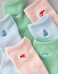 AE Embroidered Terry Crew Socks 3-Pack