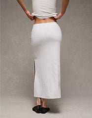 AE High-Waisted Ribbed Knit Maxi Skirt