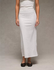 AE High-Waisted Ribbed Knit Maxi Skirt