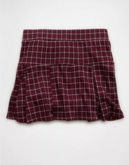 AE It Knit Low-Rise Pleated Plaid Skort