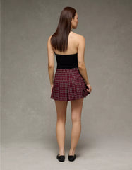 AE It Knit Low-Rise Pleated Plaid Skort
