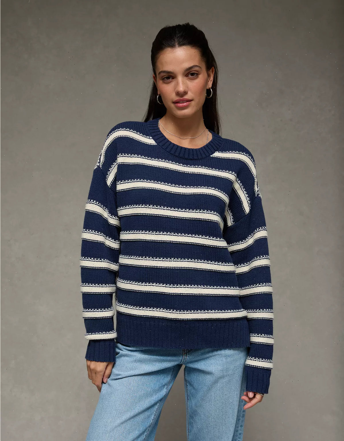 AE Striped Crew Neck Sweater