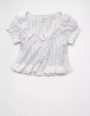 AE Schiffli Button-Up Blouse