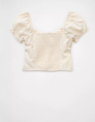 AE Short-Sleeve Tie-Front Blouse