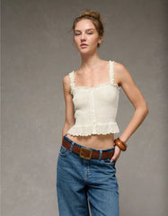 AE Smocked Button-Up Cami