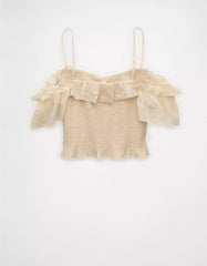 AE Smocked Cold Shoulder Cami
