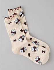 AE Snoopy Ruffle Crew Socks