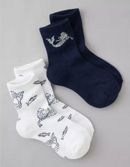 AE Mermaid Cropped Crew Socks 2-Pack