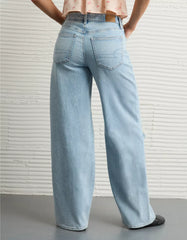 AE Dreamy Drapey Stretch Ripped Super High-Waisted Baggy Wide-Leg Jean