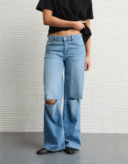 AE Dreamy Drape Stretch Ripped Low-Rise Baggy Wide-Leg Jean