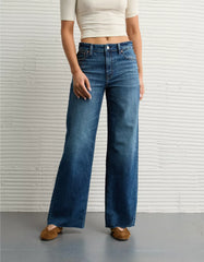 AE Dreamy Drape Stretch Super High-Waisted Baggy Wide-Leg Jean