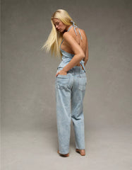 AE Floral Print Stretch Low-Rise Baggy Straight Jean