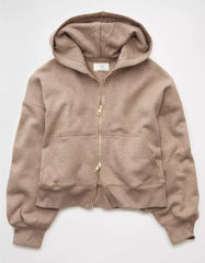 AE Everyday Luxe Barrel Sleeve Full Zip Hoodie