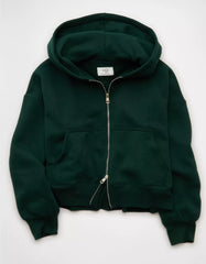 AE Everyday Luxe Barrel Sleeve Full Zip Hoodie