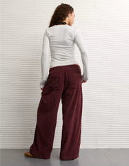 AE Stretch Corduroy Low-Rise Baggy Wide-Leg Pant