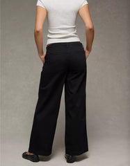 AE Low-Rise Wide-Leg Khaki Pant
