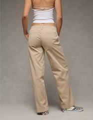 AE Low-Rise Wide-Leg Khaki Pant