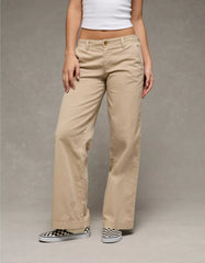 AE Low-Rise Wide-Leg Khaki Pant