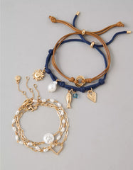 AE Brown & Blue Bracelets 5-Pack