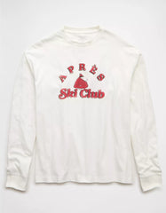 AE Boxy Long Sleeve Snoopy Graphic T-Shirt