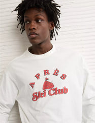 AE Boxy Long Sleeve Snoopy Graphic T-Shirt