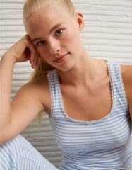 AE Luxe Plush Striped PJ Set