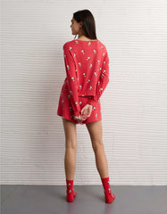 AE Luxe Plush Snoopy Valentine's Day PJ Set