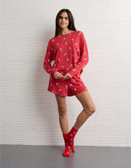 AE Luxe Plush Snoopy Valentine's Day PJ Set