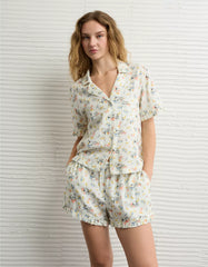 AE Snoopy Ruffled Flannel PJ Set