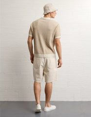 AE Striped Button-Up Sweater Polo