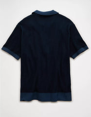 AE Striped Button-Up Sweater Polo