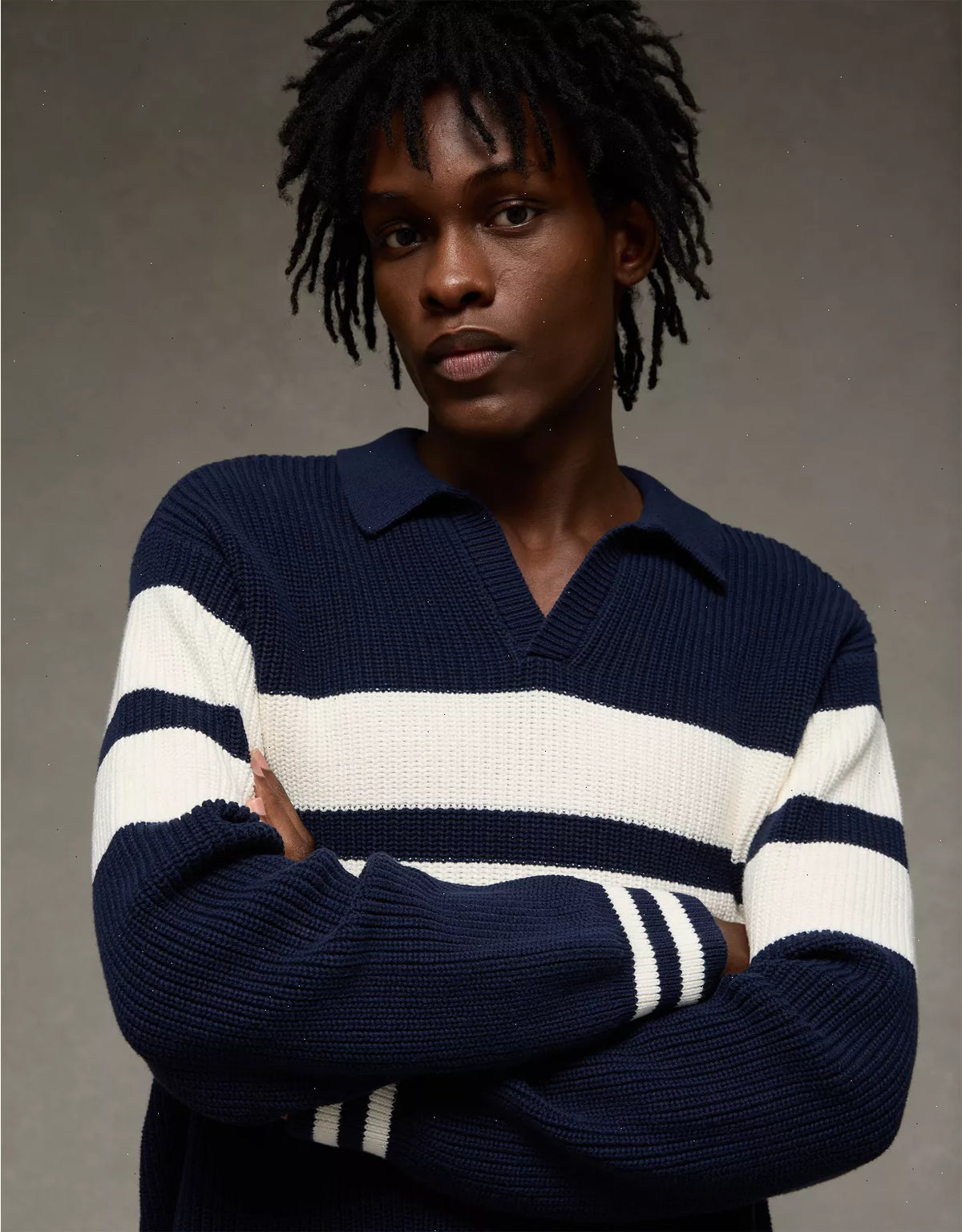 AE Chest Stripe Rugby Sweater