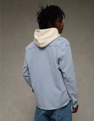 AE Relaxed Fit Knit Button-Up Shirt