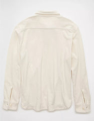 AE Relaxed Fit Knit Button-Up Shirt