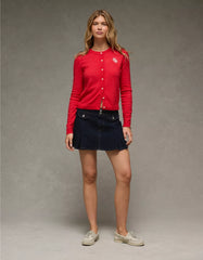 AE Stretch Low-Rise A-Line Pleated Mini Skirt