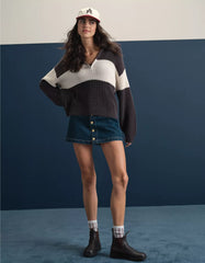 AE Stretch Low-Rise Denim Mini Skirt