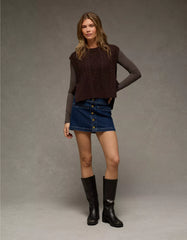 AE Stretch Low-Rise Denim Mini Skirt