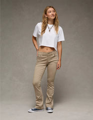 AE Stretch Low-Rise Kick Bootcut Khaki Pant