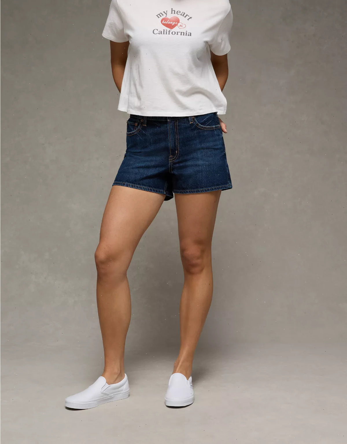 AE Strigid Curvy Super High-Waisted Relaxed Denim Utility Short