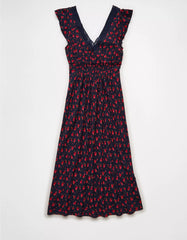 AE Short Sleeve V-Neck Midi Dress