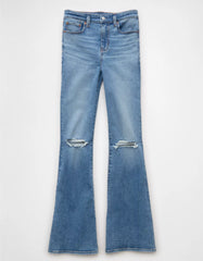 AE Next Level Ripped Super High-Waisted Flare Jean